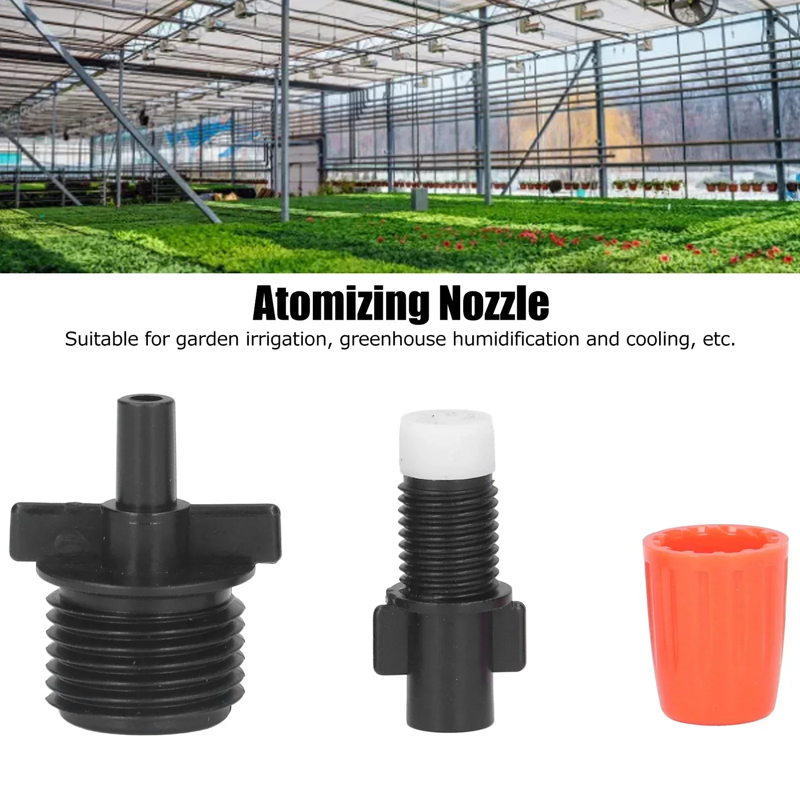 50-Pack G1/2 Adjustable Mist Nozzles, Multi-Purpose Irrigation for Gardens, Greenhouses & Cooling