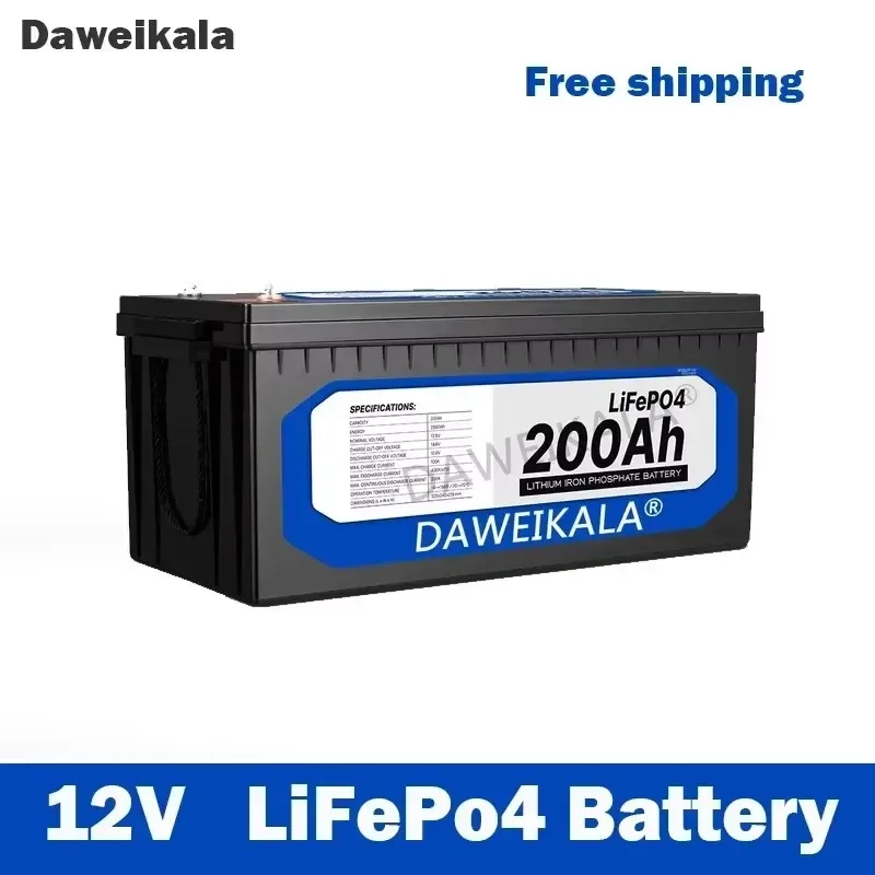 large capacity battery 12v 20ah 50ah 100ah 150ah 200ah lifepo4 battery lithium iron phosphate battery built-in bms solar boat