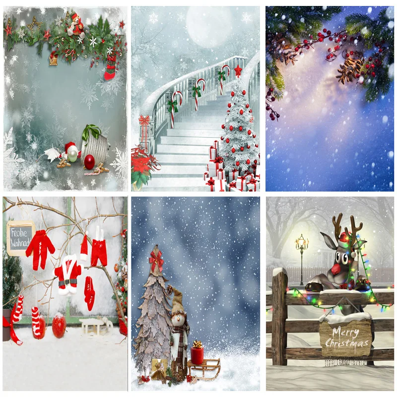 

SHUOZHIKE Art Fabric Christmas Theme Photography Background Children Portrait Backdrops For Photo Studio Props 1911 CXZM-38