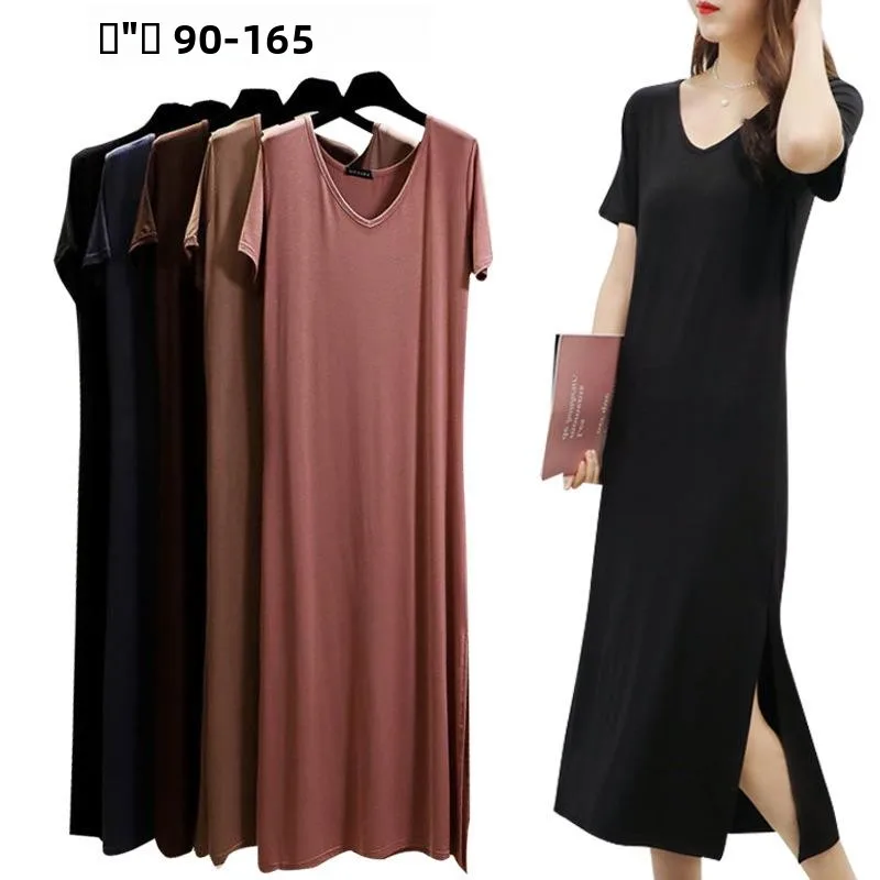 Letnia koszulka z dekoltem w serek, spódnica o kroju litery A do kolan z wysokim stanem, odzież damska, wygodna, oddychająca, codzienna.