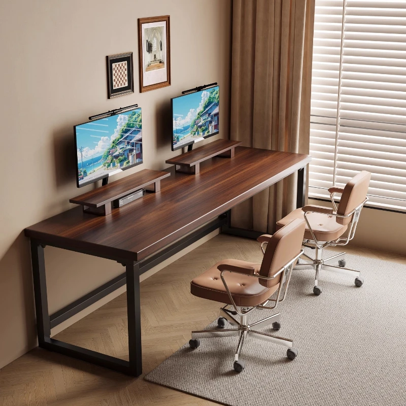 Household Double South American Walnut Computer Desk Solid Wood
