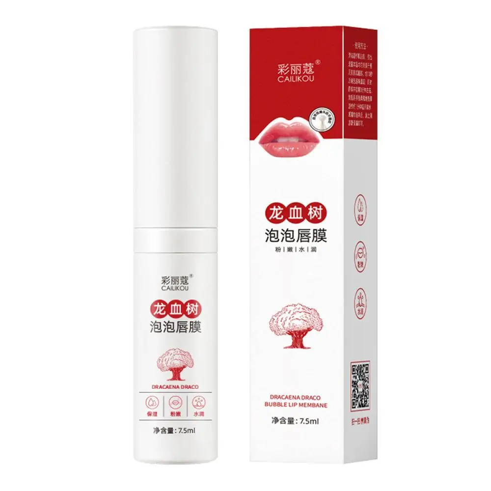 7.5ml Dragon Blood Tree Essence Bubble Lip Mask Exfoliates Delicately Moisturizes Reduces Lip Lines Lip Skincare Products