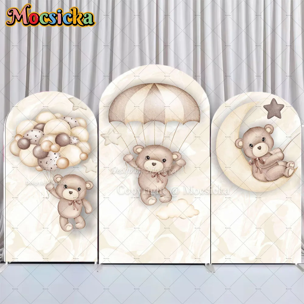 

Mocsicka Bear Baby Show Arch Cover фон для фотосъемки воздушные шары облако звезда фон для фотостудии на первый день рождения для новорожденных