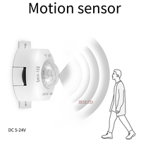 PIR Motion Sensor Switch DC 5V 12V 24V 3A LED Strip Light Infrared Detector Adjustable Time Delay White Easy Install
