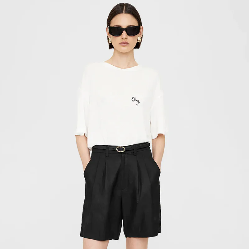 

2025 летняя новая дышащая женская белая футболка из вискозной ткани с вышивкой букв и короткими рукавами