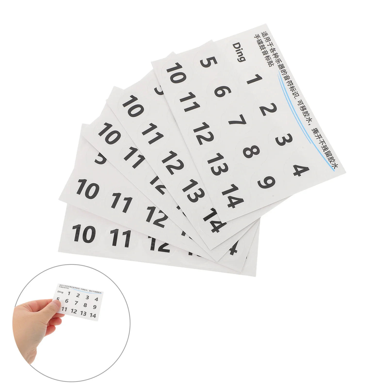 5 أوراق Handpan طبل مقياس ملصقات أسود عدد ملاحظة تسميات للإزالة قرع التدريب الشارات للمبتدئين التدريس