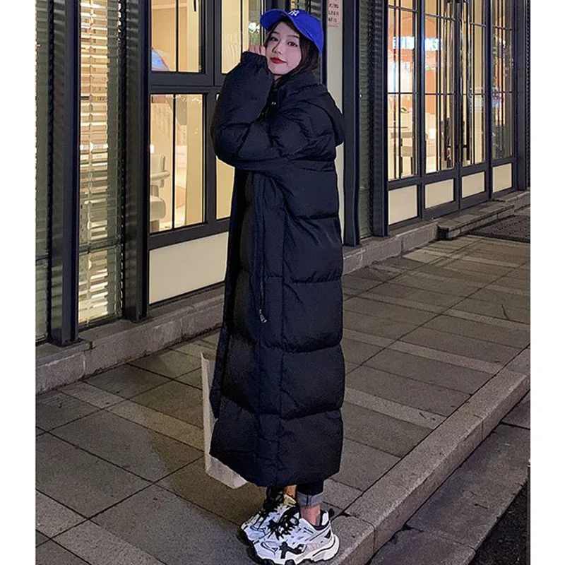 Women Sweet Loose Solid‑Color Stand Collar Long Coat High‑Quality Thick Long‑Sleeve Versatile Commuter Winter Outerwear
