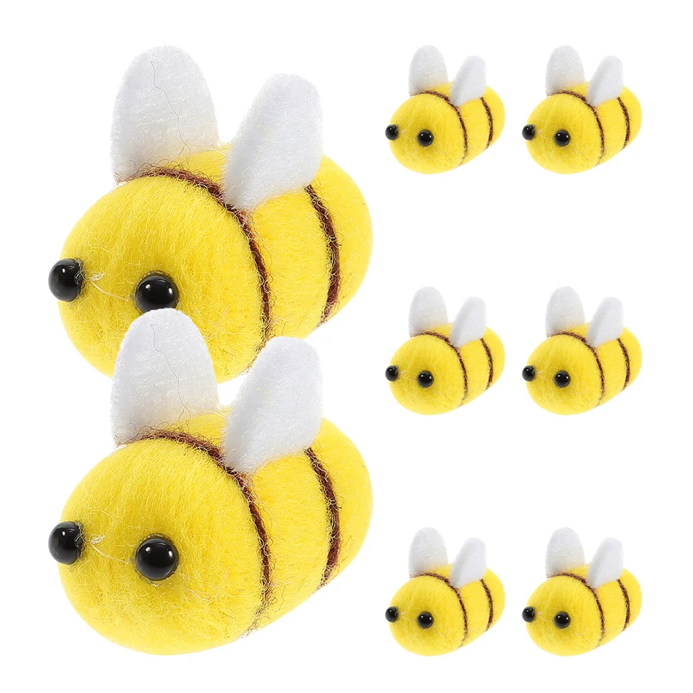 8 stuks wollen vilt bijen DIY mini knutselwerkjes haarspeldjes kostuumfeestdecoratie bijendecoratie viltbijen platte achterkant versieringen