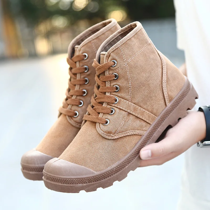 

New Autumn Winter Retro Boots Men Canvas Shoes High top Casual Shoes Fashion Men's Boots Male Brand Ankle Botas
