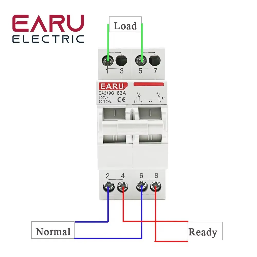 2P 40A 63A 230V 400V MTS Dual Power Manual Conversion Interlock Switch Circuit Breaker Din Rail Lsolating Disconnecting Switch