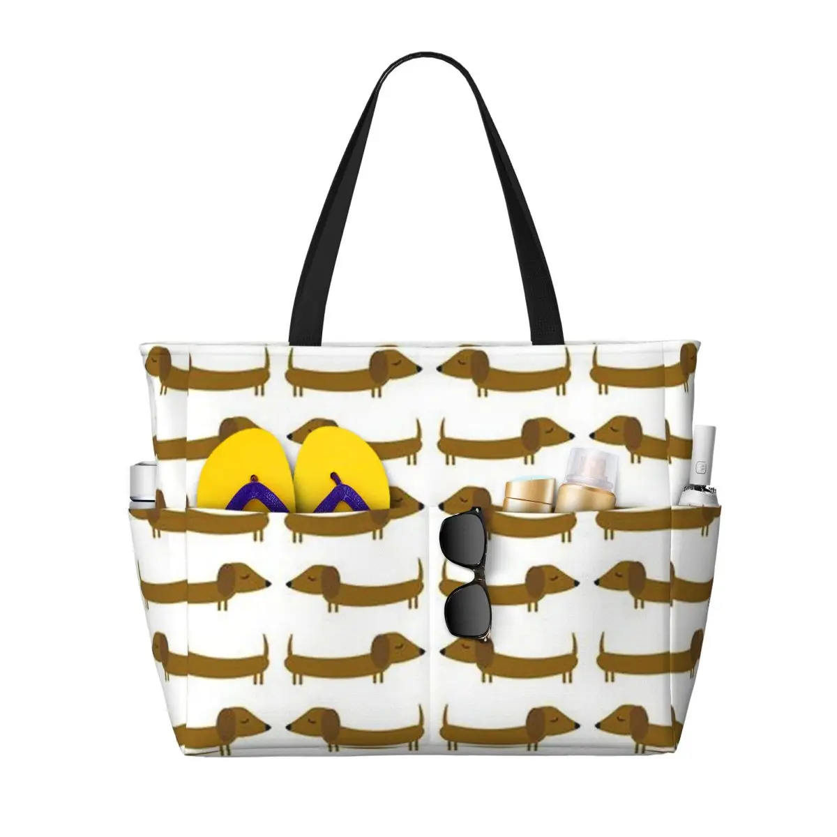 

Dachshund Dogs Beach Tote Bag Sport Gym Yoga Duffle Large Tote Bag Women Travel Bag Fitness bag