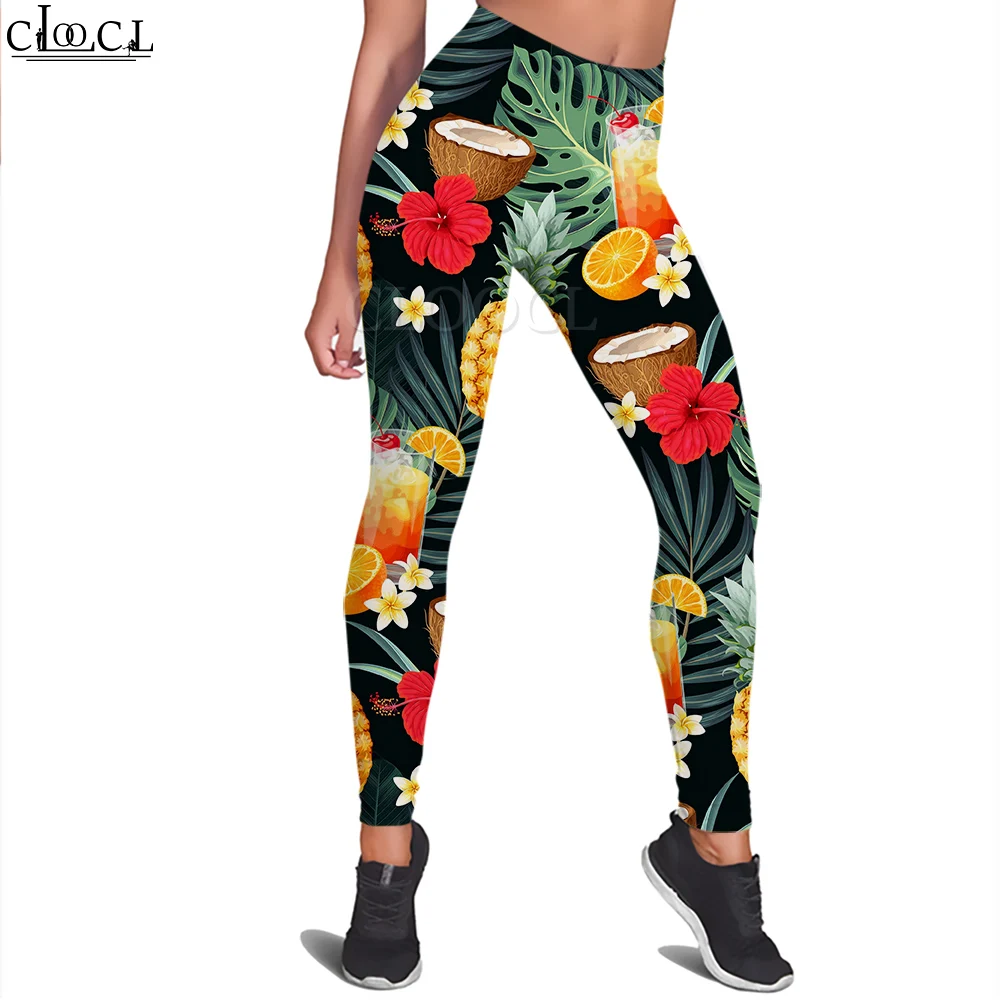 CLOOCL Women Legging Fruit Flower Pattern 3D Printed Trousers for Female Workout Push Up Jogging Gym Sports Leggings