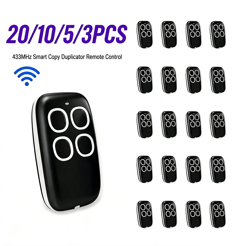 1/3/5/10/20PCS 433MHz Garage Remote Cloner – Keyfob Transmitter Duplicator for Gate & Door Opener Signal Copying System