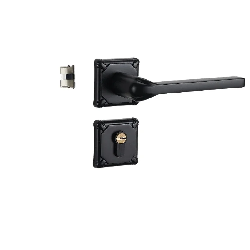 

Household door lock universal square ring base silent indoor door lock hardware simple split lock