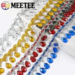 1/2/4Meters Meetee 45mm Fringe Tassel Lace Trim Rhinestone Decorative Ribbons Wedding Dress Curtain Clothes Sewing Accessories