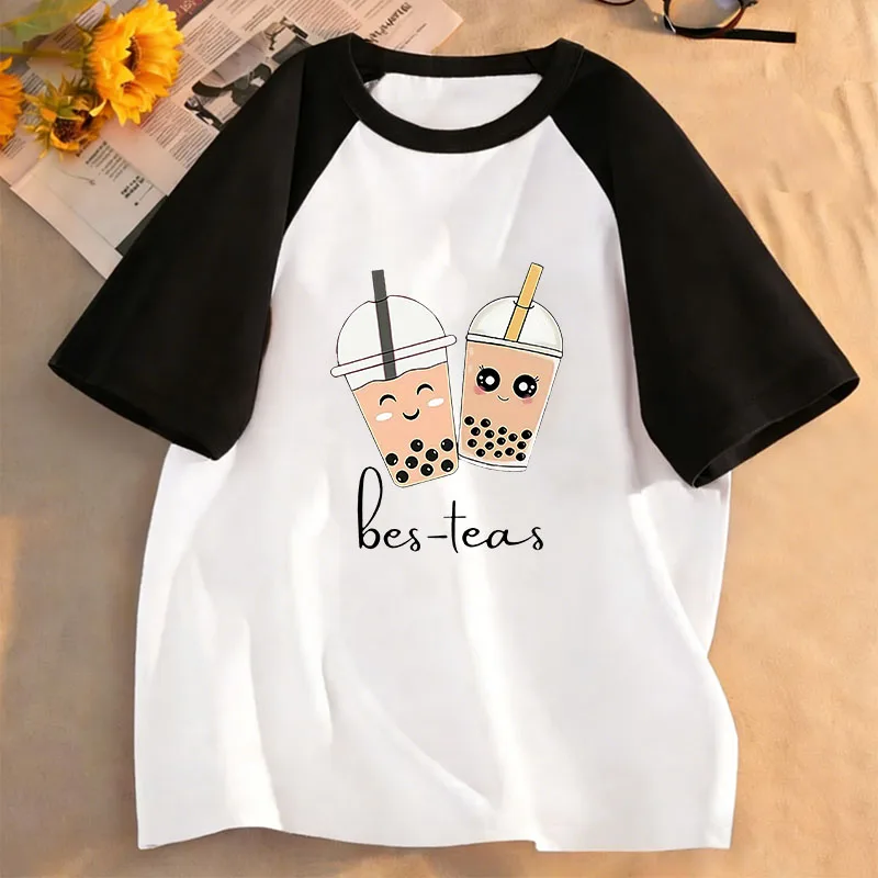 Kawaii Tea Design Cartoon T Shirts Short Sleeve Kids Children's T-shirt Boys Girls Summer Spring Casual Top Tee Shirt