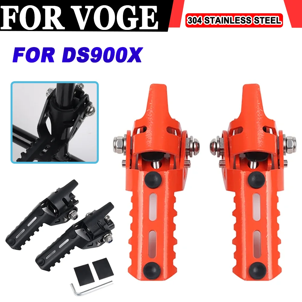 

Motorcycle Accessories Highway Front Footrest Folding Footpeg Clamps Foot Pegs Pedals Parts For VOGE DS900X DS 900X DS900 X