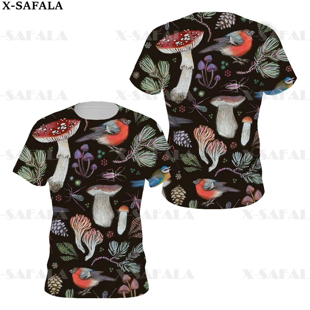 Nature Fungus Psychedelic Mushroom Trippy 3D Printed High Quality T-shirt Summer Round Neck Men Female Casual Top-6