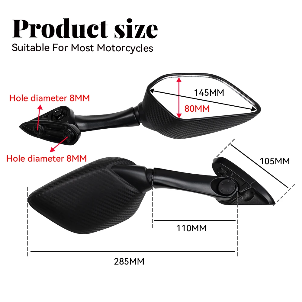 For Yamaha XMAX 300 400 125 250 2017 2018 2019 YZF R3 R25 2015 2016 2017 Motorcycle Side Mirror Side Rearview Mirror