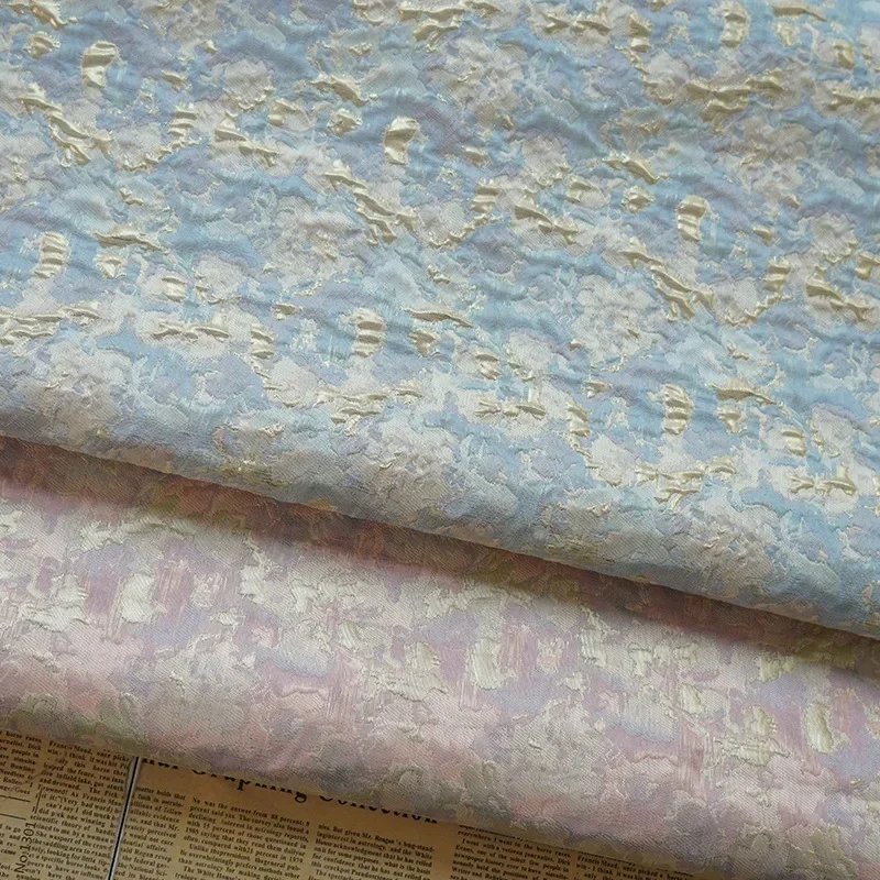Relief Bubble Gold Silk Jacquard Fabric Women's Dress Skirt Makeup Bag Decorative Sewing