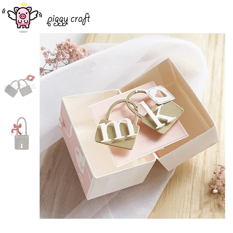 

Piggy Craft metal cutting dies cut die mold Lock decoration Scrapbook paper craft knife mold blade punch stencils dies