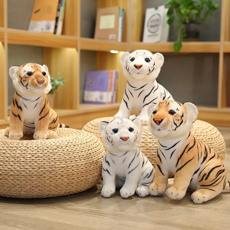 Stuffed Plush Toy Simulation Tiger Soft Doll Squatting Tiger Kids Toy Birthday Gift w1673