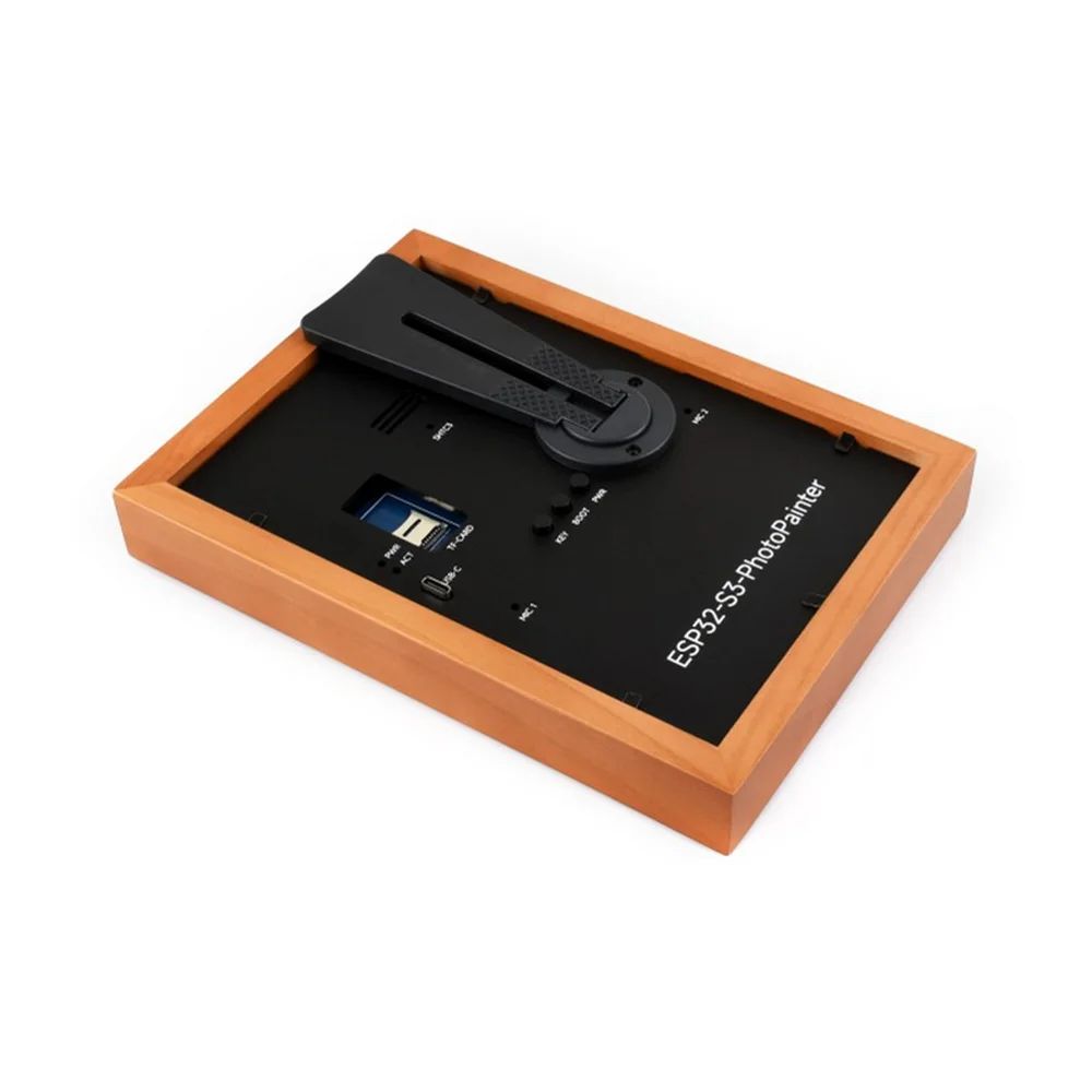 ESP32-S3-PhotoPainter 7.3 بوصة E6 شاشة عرض ورق إلكتروني بالألوان الكاملة مع إطار صور من الخشب الصلب وضع الاستعداد طويل جدًا 800 * 480 Resoluti