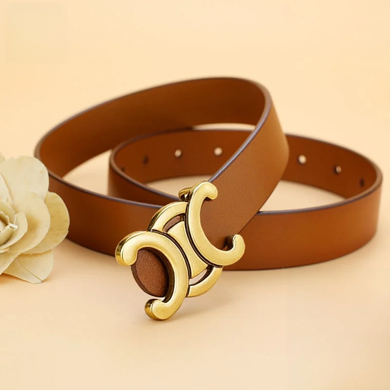 女性用レザーベルト-高級感あふれるスリムウエストデコレーション-スカートやワイドレッグジーンズに最適-滑らかな表面-合金バックル