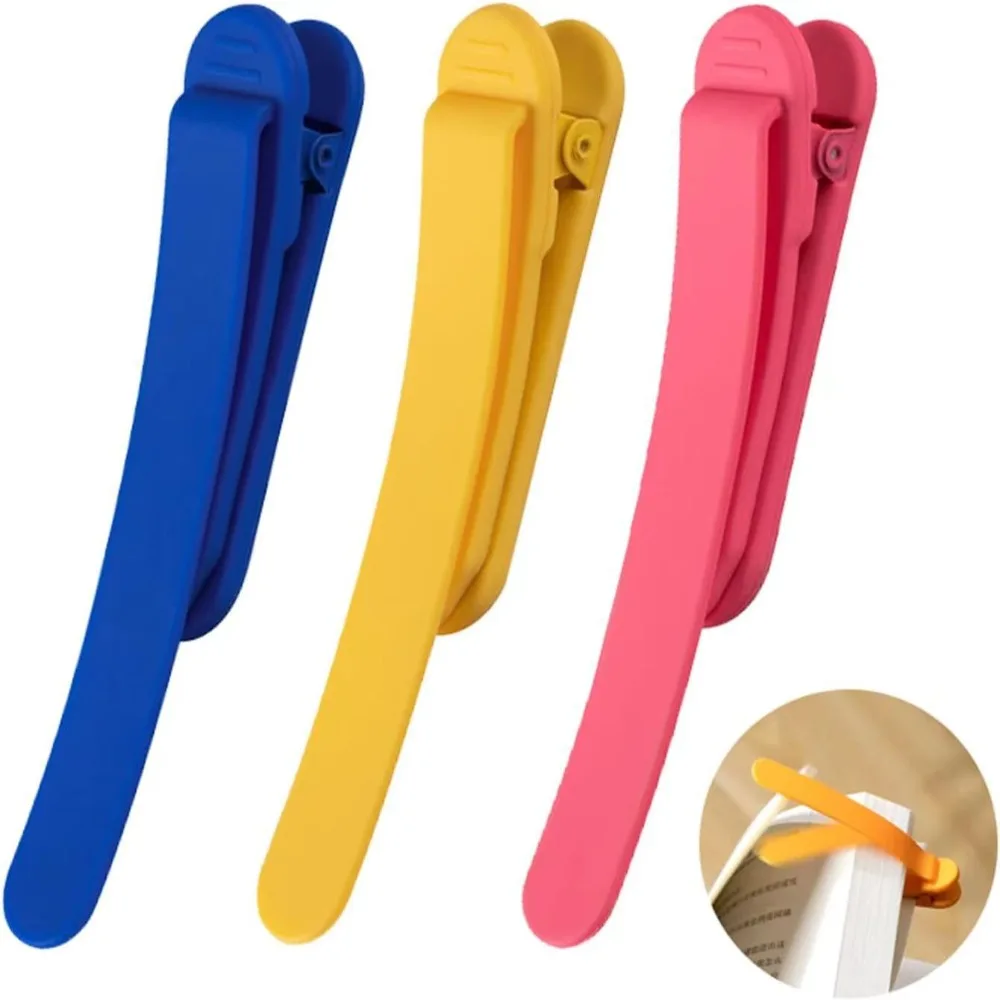 Soft Silicone Bookmark Clip para a Escola, Color Page Divisor, Creative Buckle, Seguir automaticamente Clip, Material de escritório