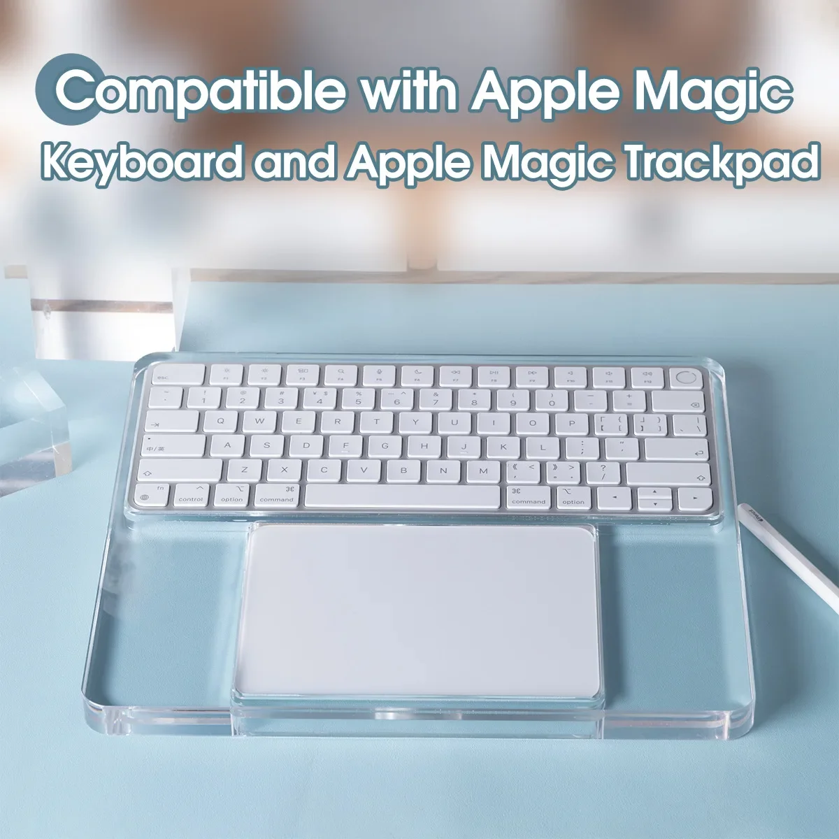 Wrist Rest for Magic Trackpad 2 3 Keyboard Base Custom Touch ID Numeric Acrylic Stand Station Transparent Crystal Pad Bracket