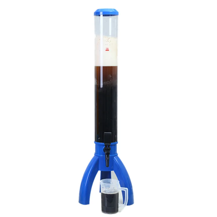 

1.5L 3Liter 101oz Blue LED Lighted Bar Juice Beer Tower with Ice Tube Beer and Wine Dispenser