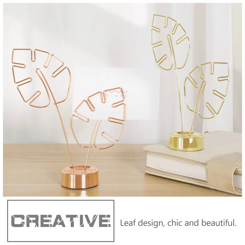 Business Card Clip Picture Fixed Clips Leaf Design Memo Clamp Note Stand Sturdy Note Clamp Home Office Party