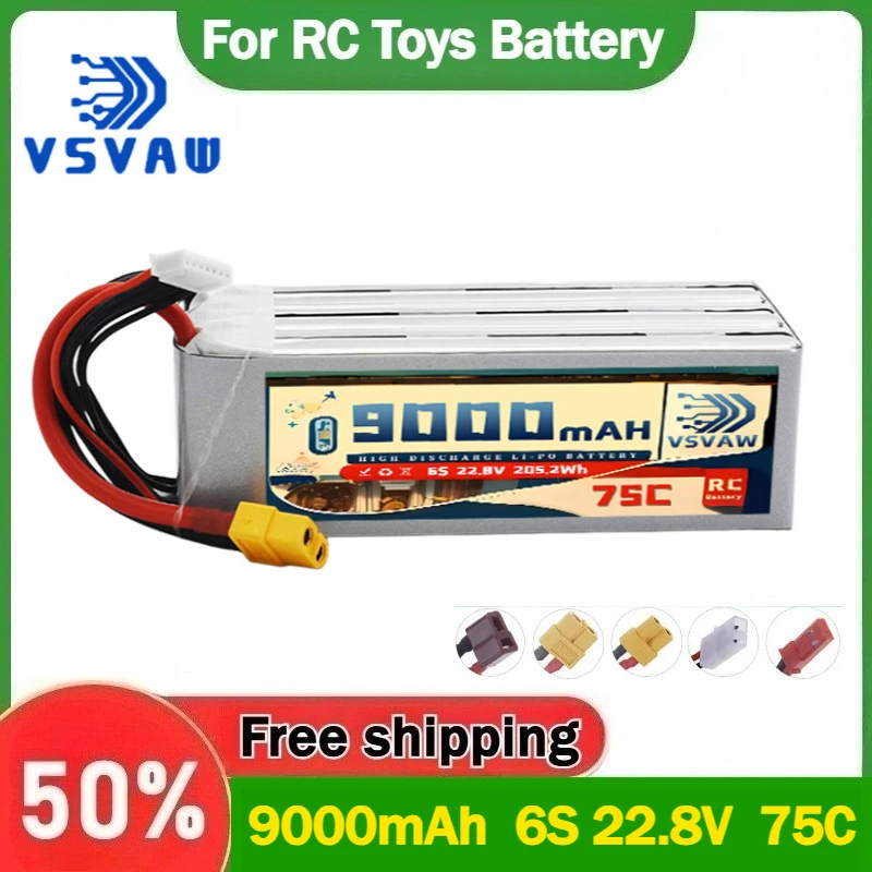 

6S 22.8V 9000mAh 75C Remote Control Helicopter FPV Drone RC Model Lithium Battery HV