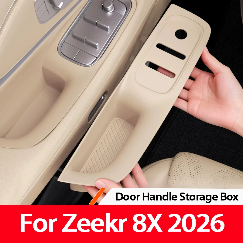 For Zeekr 8X 2026 Door Handle Storage Box Silicone Mat Interior Car Accessories