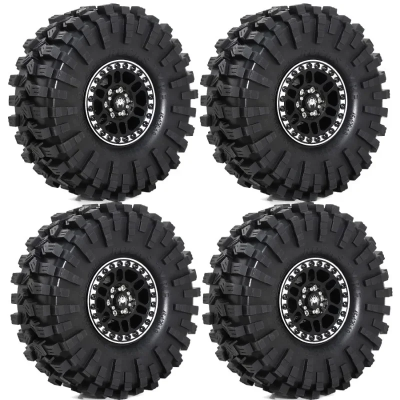 1.9 Inch 120mm Rubber Tires+metal Wheel Hub For 1/10 Rc Crawler Car Trxs Trx4 Trx6 Axial Scx10 90046 Redcat Yikong Rc4wd Rgt