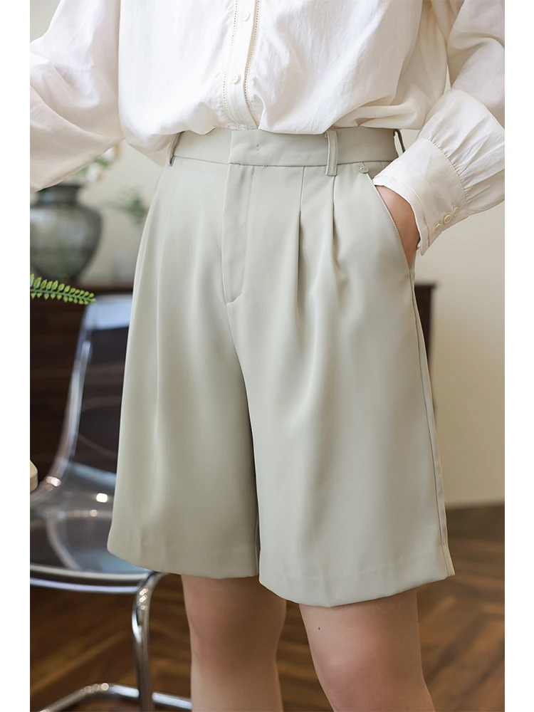 

Spring Summer 2024 High Waist Loose Slimming Thin Suit Pants Commute Sle Women's Casual Trousers Wide Leg Polyester Fiber