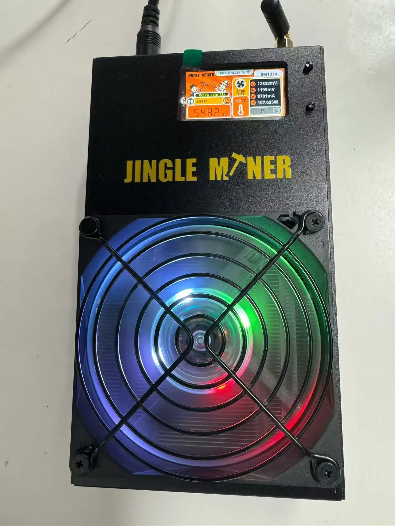 Jingle Miner BTC Solo pro 4.8Th/s Solo Miner BM1370 Asic Chip 12V DC New Bitcoin Miner Solo Mining Crypto BTC آلة التعدين #1