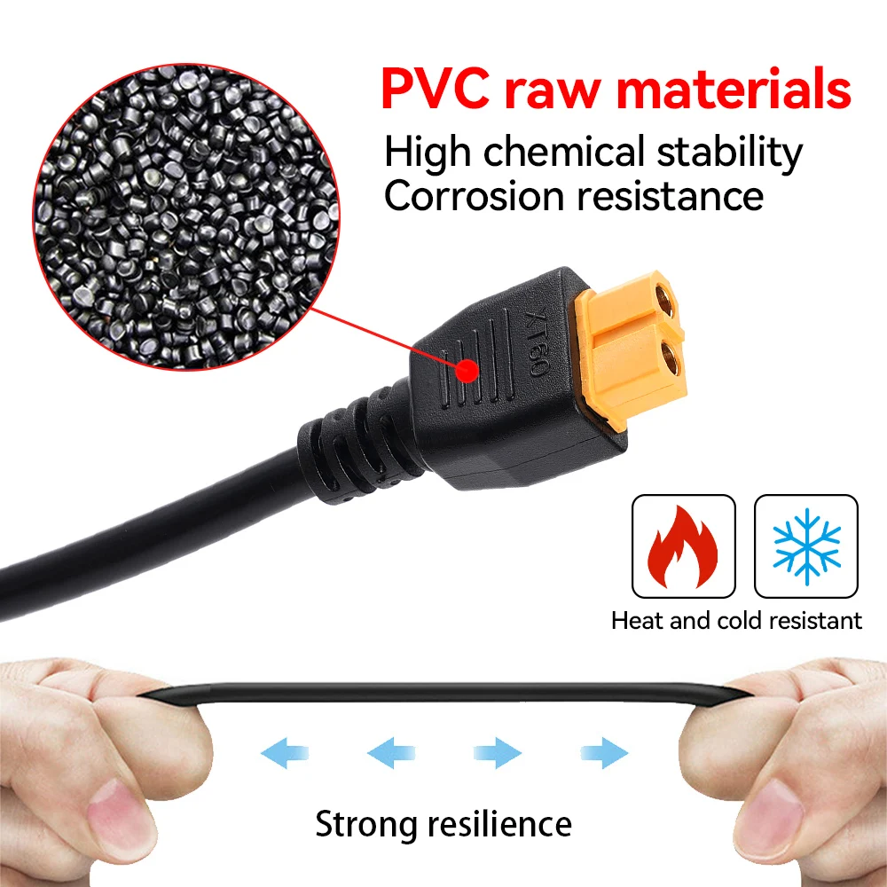 XT60 Female Connector To DC5521 Male Power Cable Adaptor 16AWG 1.5m Solar Panel Connection Home Car Battery Charging Adapter - view 3