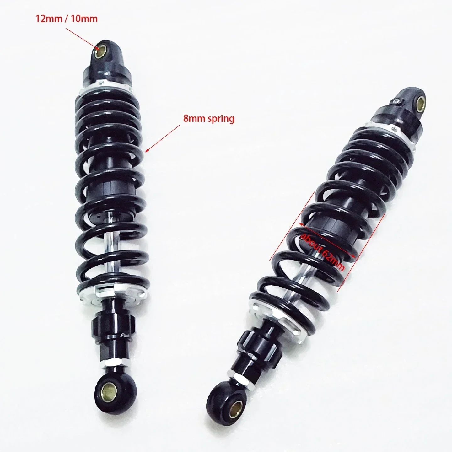 One Pair 330mm 340mm 350mm 360mm 8mm Spring Motorcycle Shock Absorber Adjust Rear Suspension for Yamaha Honda Suzuki