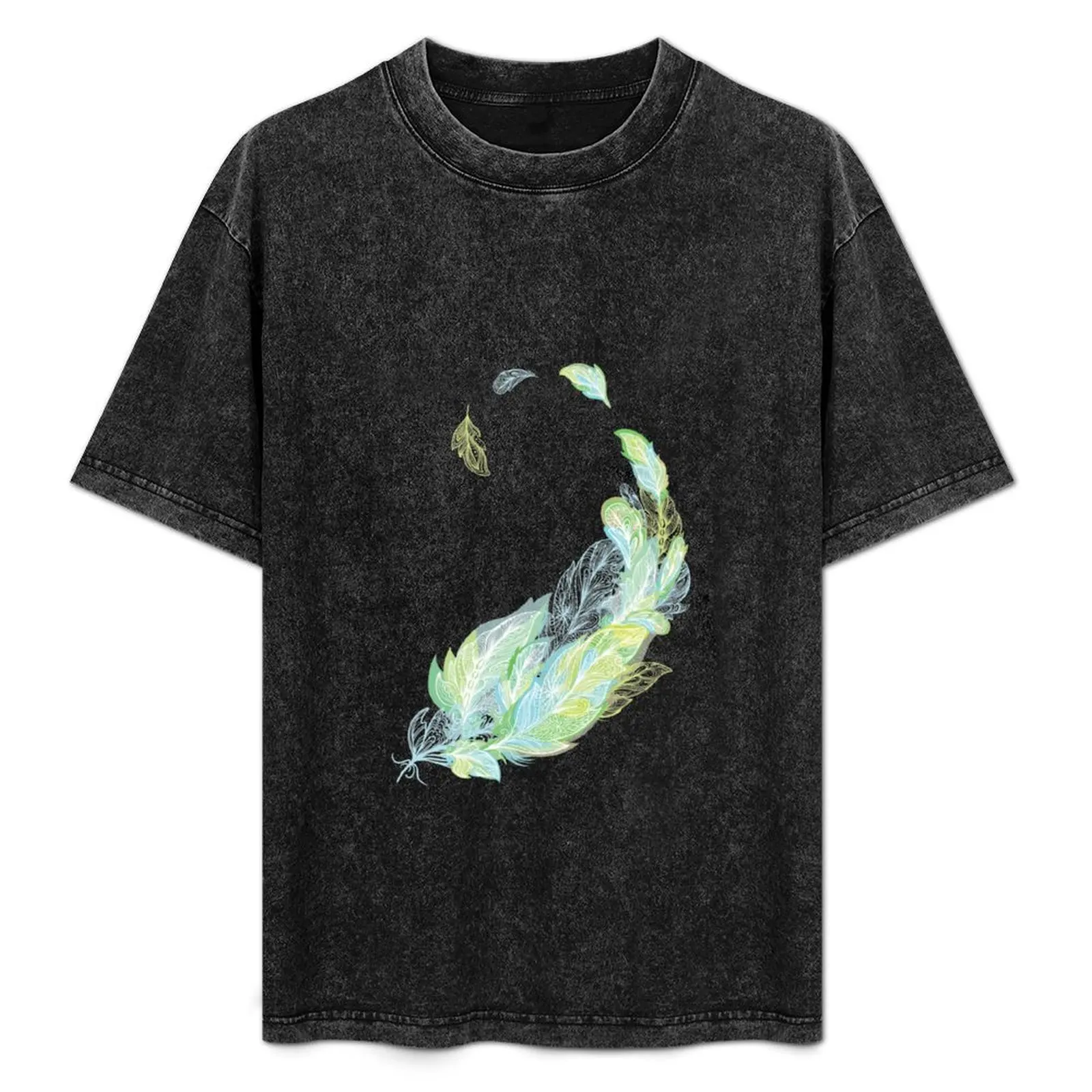 

Boho Feather T-Shirt Work Wear Lightweight Tee