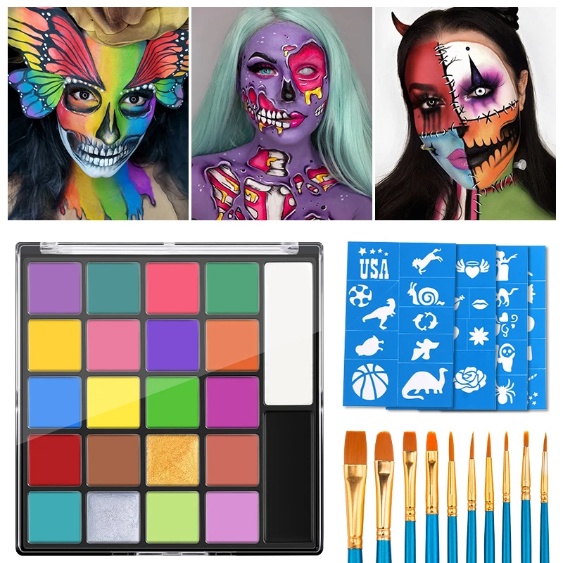 3-pcs-conjunto-para-22-cores-criancas-adulto-pintura-facial-pintura-corporal-com-10-pinceis-e-modelos-de-adesivos-pintura-facial-a-oleo-cosplay