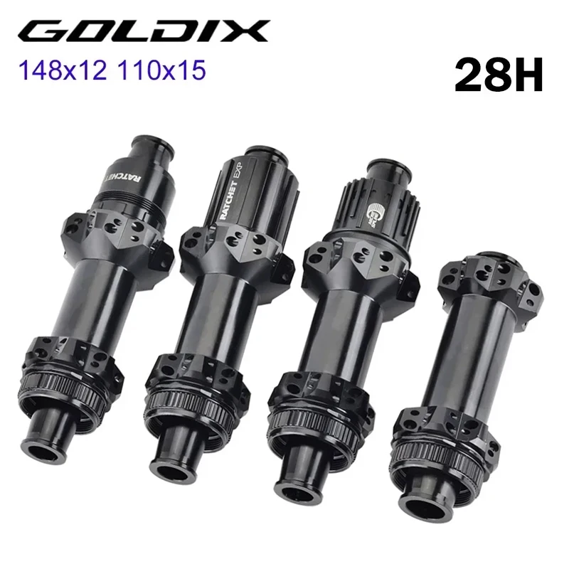 Cubo de Bicicleta de Montanha GOLDIX M240 Straight Pull 28H Ratchet 36T Center Lock Disc 110x15mm 148x12mm Cubo MTB BOOST HG XD MS