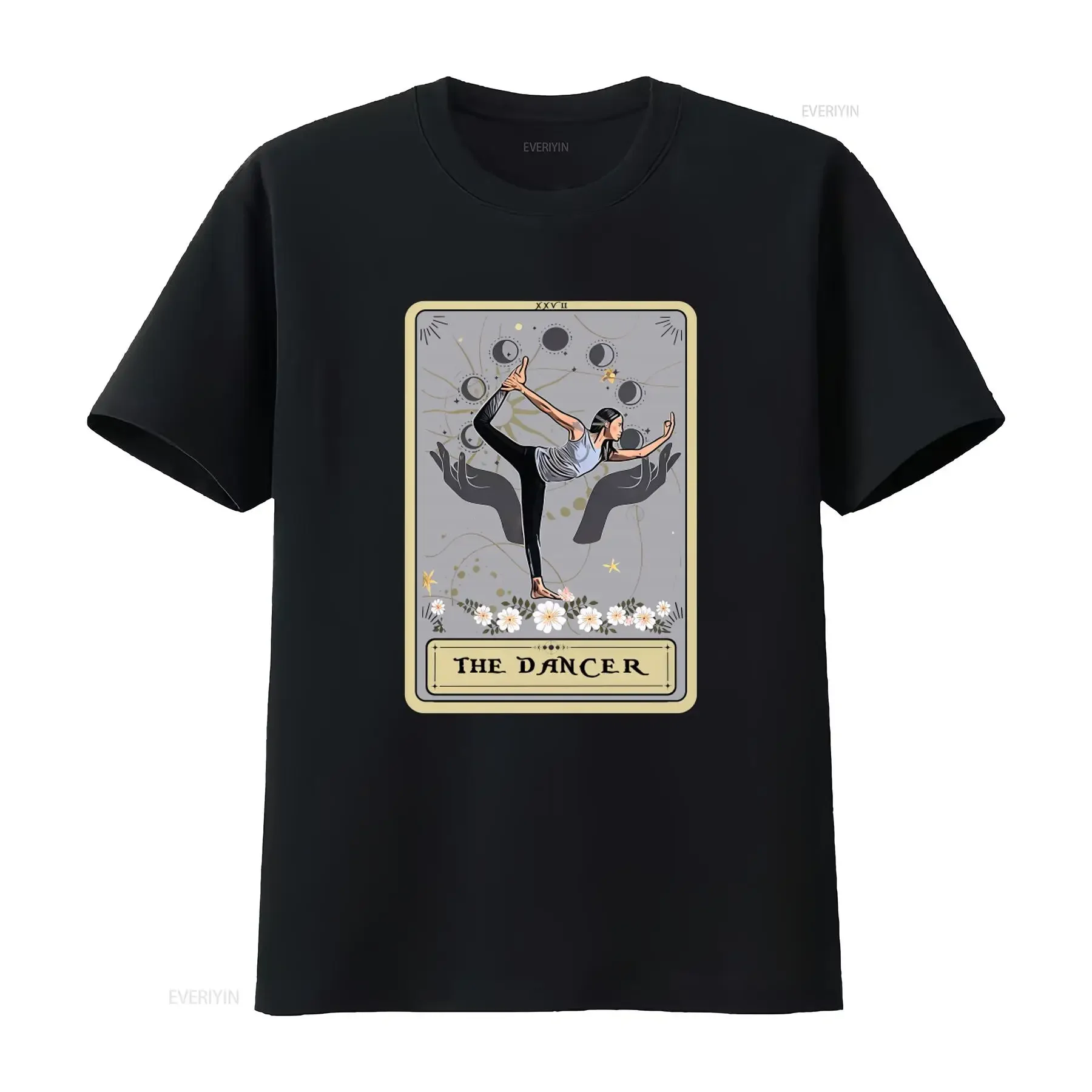 Yoga Pose T Shirt The Dancer Tarot Card Poses for Yogi Lover Unique Design Comfortable Cotton vintage Washed Slightly
