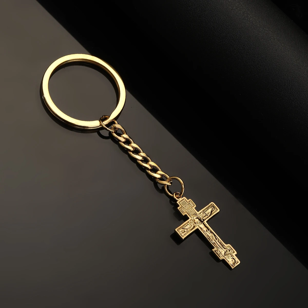 Russian Orthodox Christianity Church Eternal Cross Keychain Jewelry Russia Greece Ukraine Key Ring