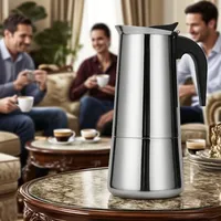 100/200/300/450ML Stainless Steel Hand-made Coffee Pot Straight Coffee Pot Mocha European Espresso French Coffee Pot Removable