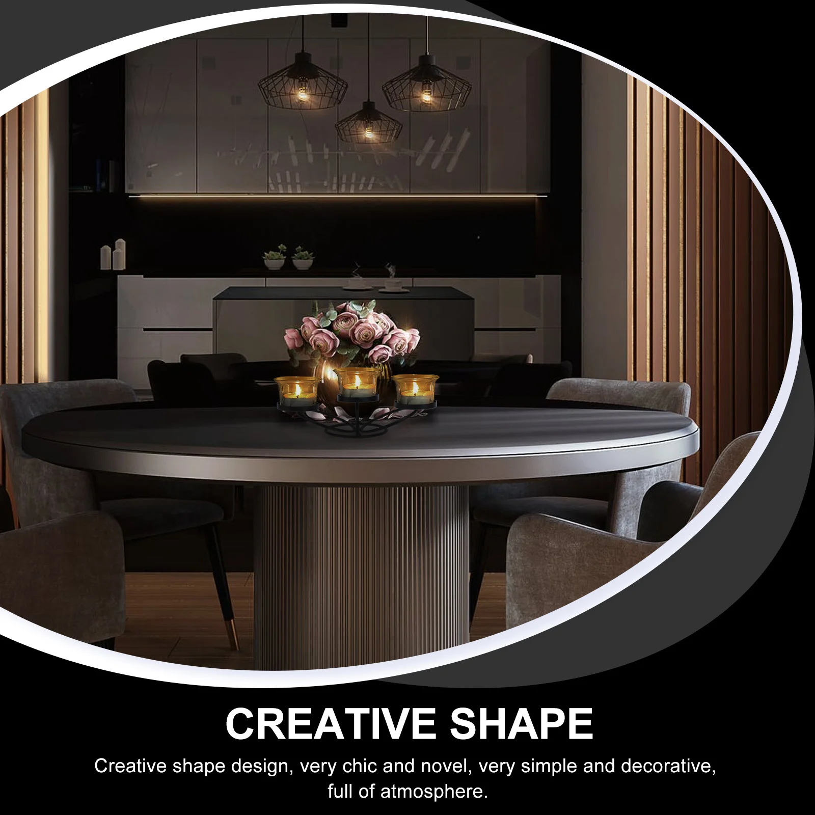 

1pc Iron Art Holder Retro Style For Home Decor Dining Table Decoration European Stand Desktop Adornment Metal Tea