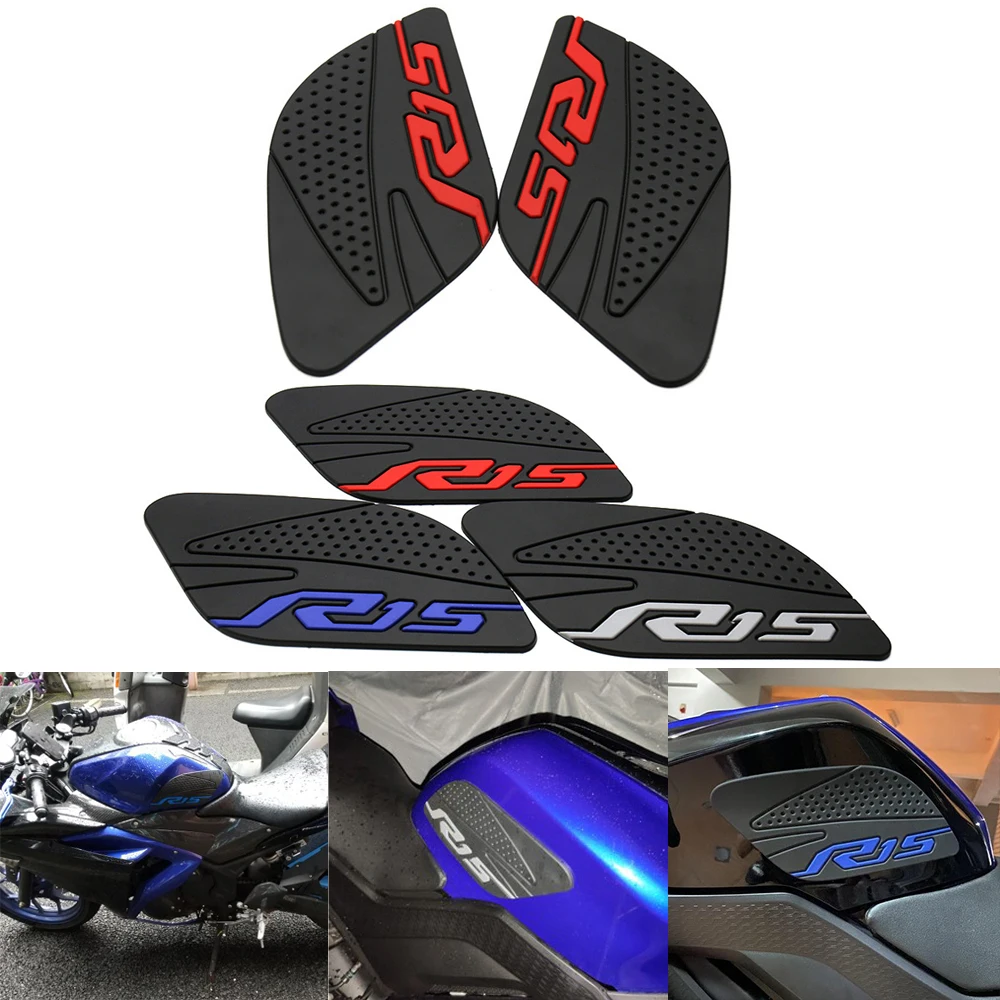 BDJ YZF R15V3 Motorcycle Side Fuel Tank Pad Sticker Anti Slip Grip Protector Decal For Yamaha YZFR15 YZF-R15 2015-2018 2017