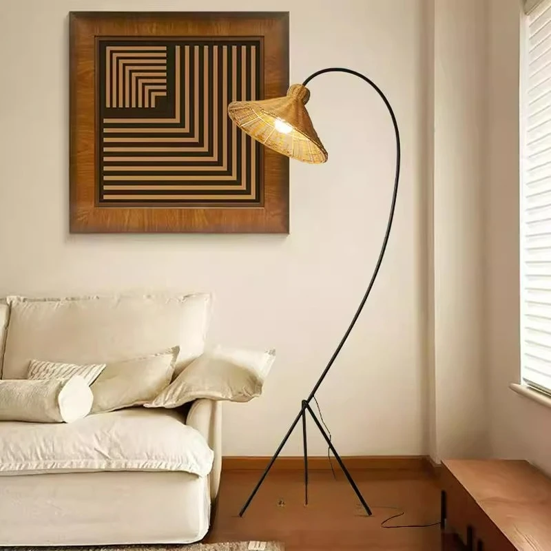 

Retro, rattan, minimalist, floor lamp, bedroom, tea room, study, medieval, living room, next to the sofa
