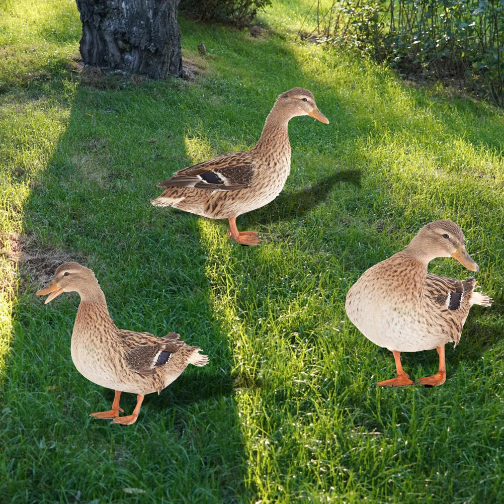 

3 Pcs Garden Decorative Piles Ground Stake Duck Lawn Cute Ornaments Animal Stakes Acrylic Outdoor Safe