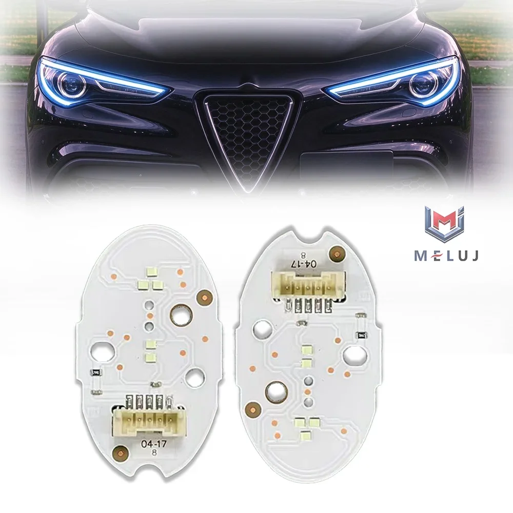 Colorful Light Source Chip For Alfa Romeo Giulia 2017-2023 White Yellow Red Ice Blue Headlight LED DRL Board Angel Eye Plate